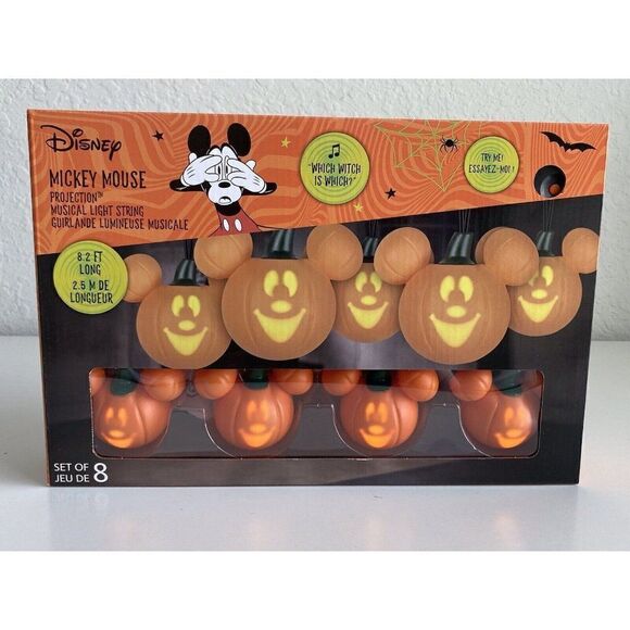 Disney Halloween Mickey Mouse Projection Musical Pumpkin Singing String Lights - Picture 6 of 6